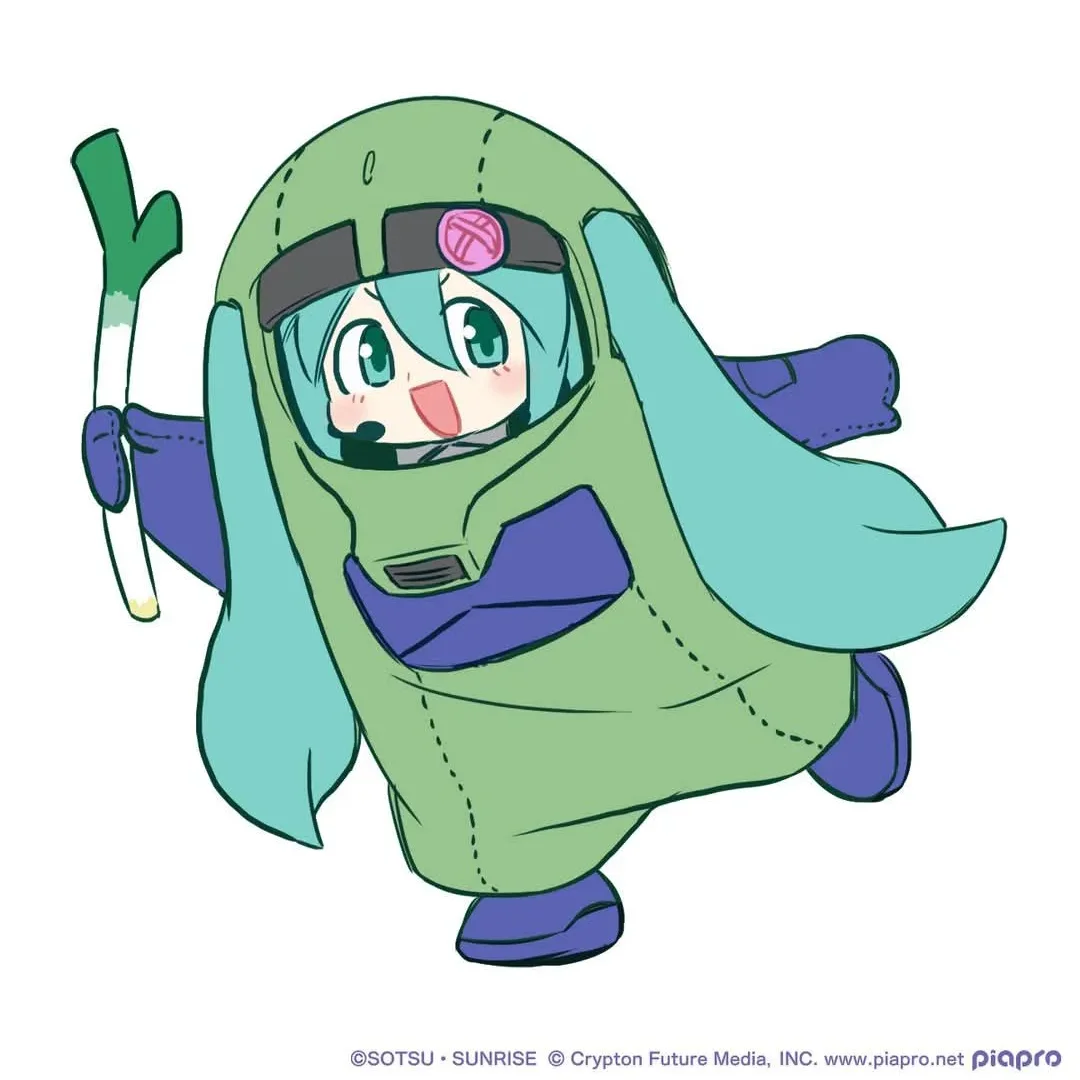 hatsune miku gundam Zakugurumi illustration 1