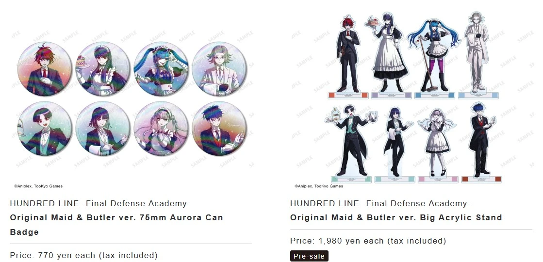 HUNDRED LINE Final Defense Academy pop up shop in Marui 4