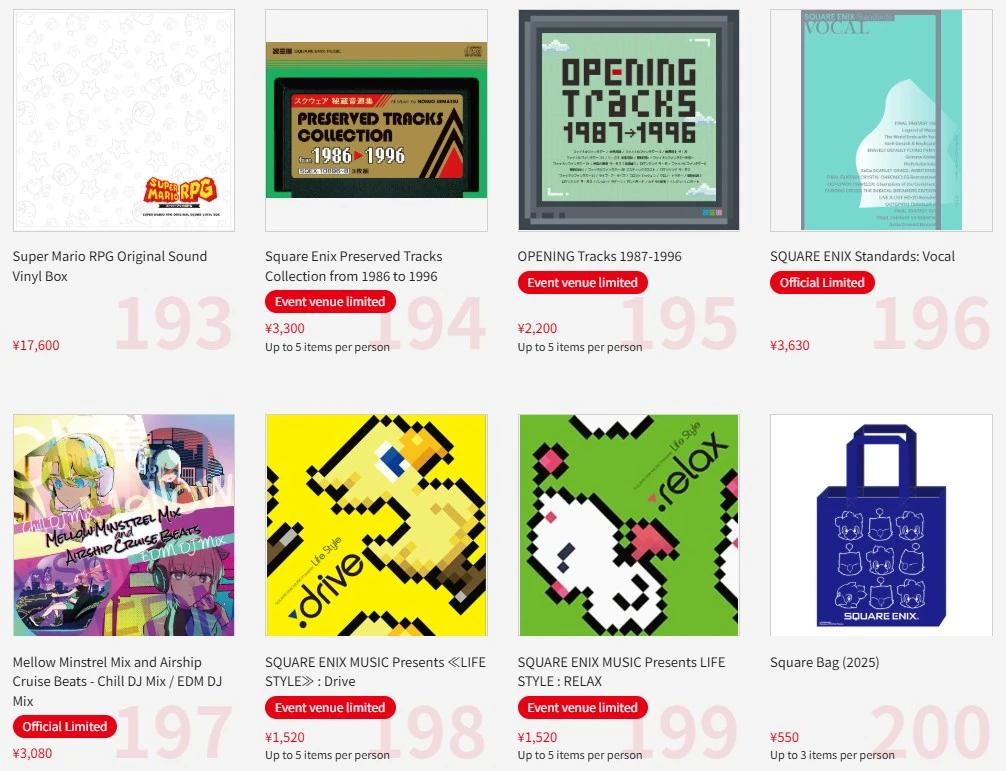 Tokyo Game Show 2025 Square Enix merch 31