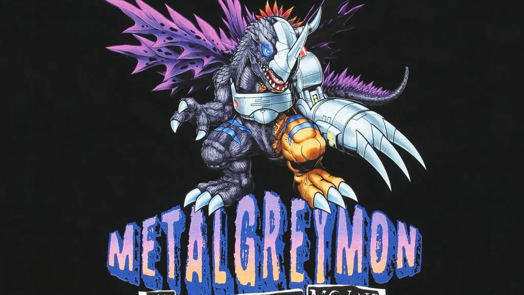godzilla x digimon metalgreymon t shirt 0