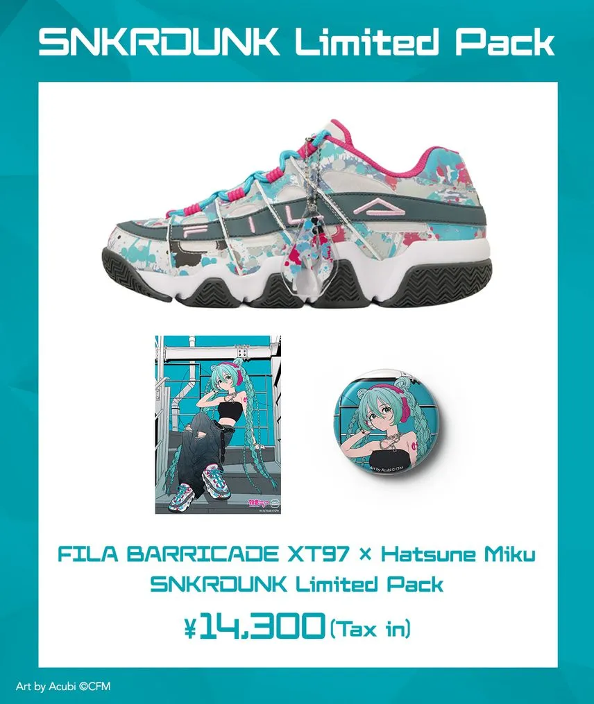 Miku　3点 Hatsune Miku x FILA collab returns with SNKRDUNK exclusive