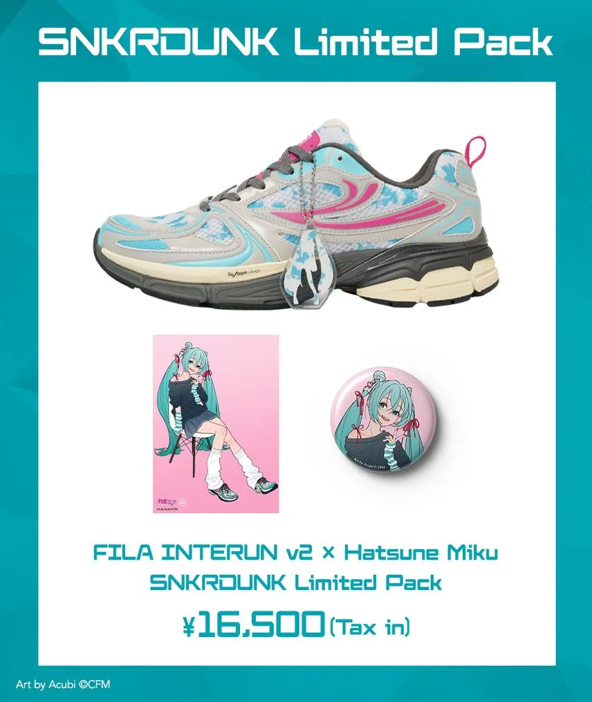 Hatsune Miku x FILA collab returns with SNKRDUNK exclusive third wave