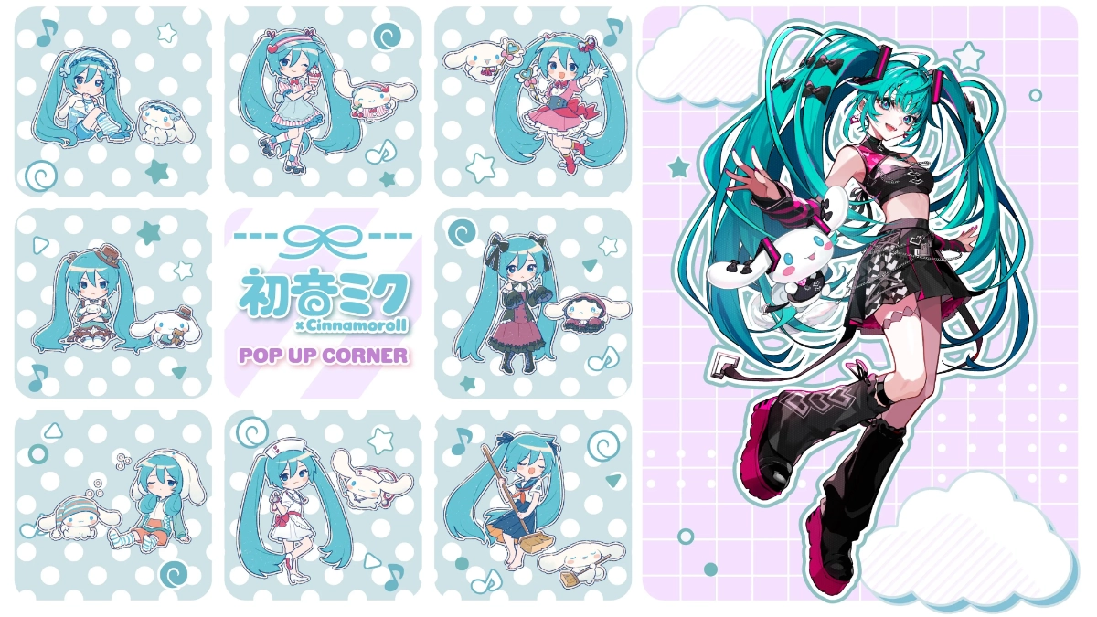 L HATSUNE MIKU x CINNAMOROLL スポーツジャケット Hatsune Miku's Cinnamoroll collab returns with new range of