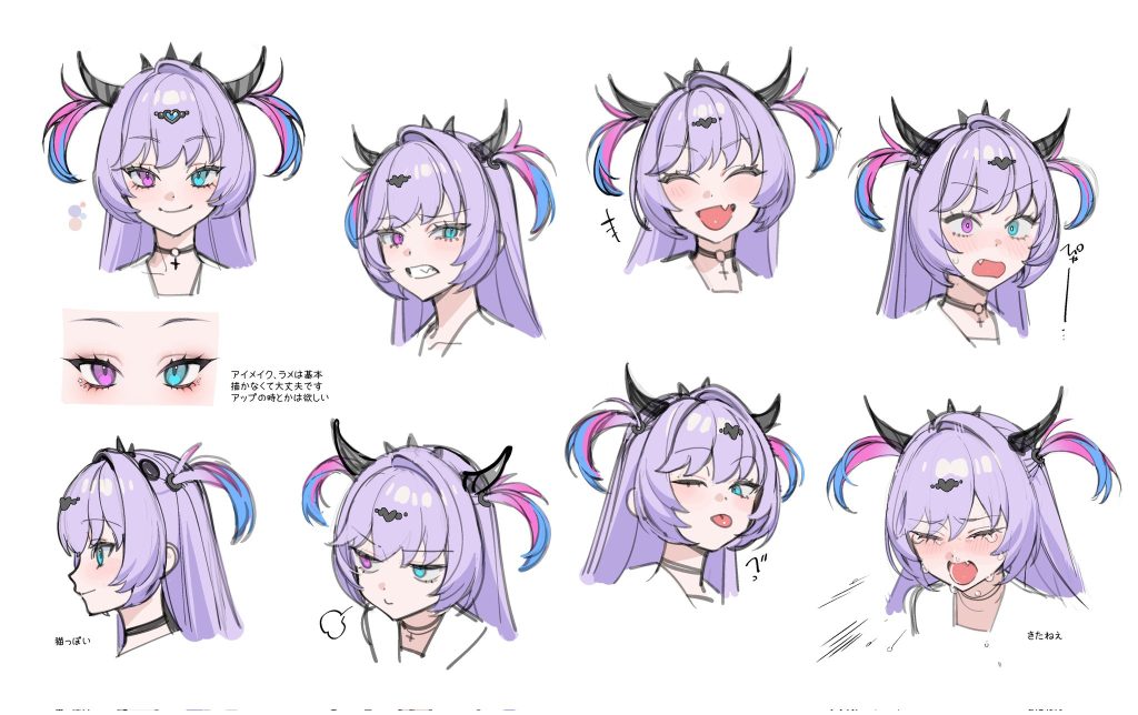 needy girl overdose anime character designs 3