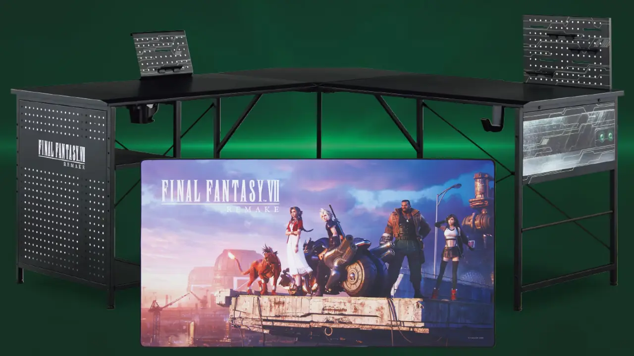 nitori final fantasy gaming desk and mat