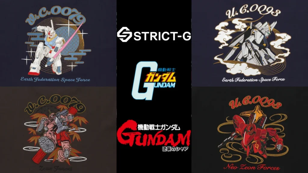strict g gundam embroidered t shirts 0