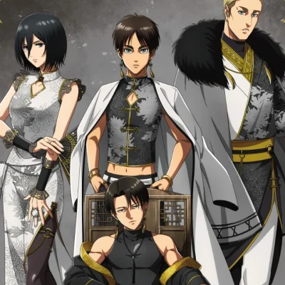 Chrysanthemum themed Attack on Titan cafe