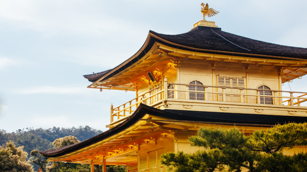 kyoto golden pavilion closeup