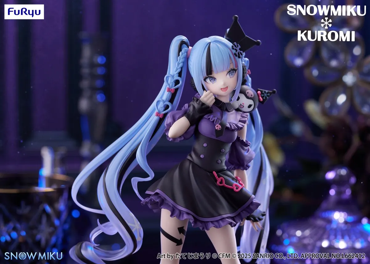 New Snow Miku x Kuromi prize figure revealed by FuRyu for 2026 release