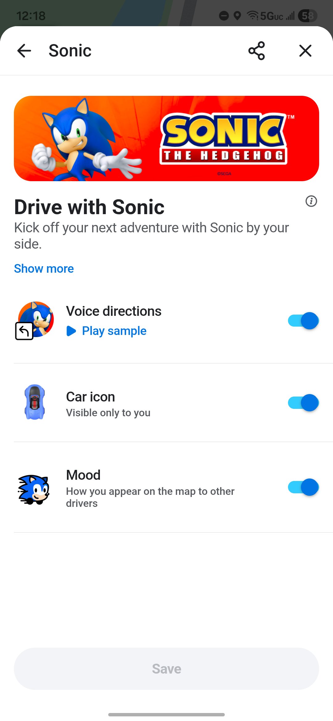 sonic google waze voice 2