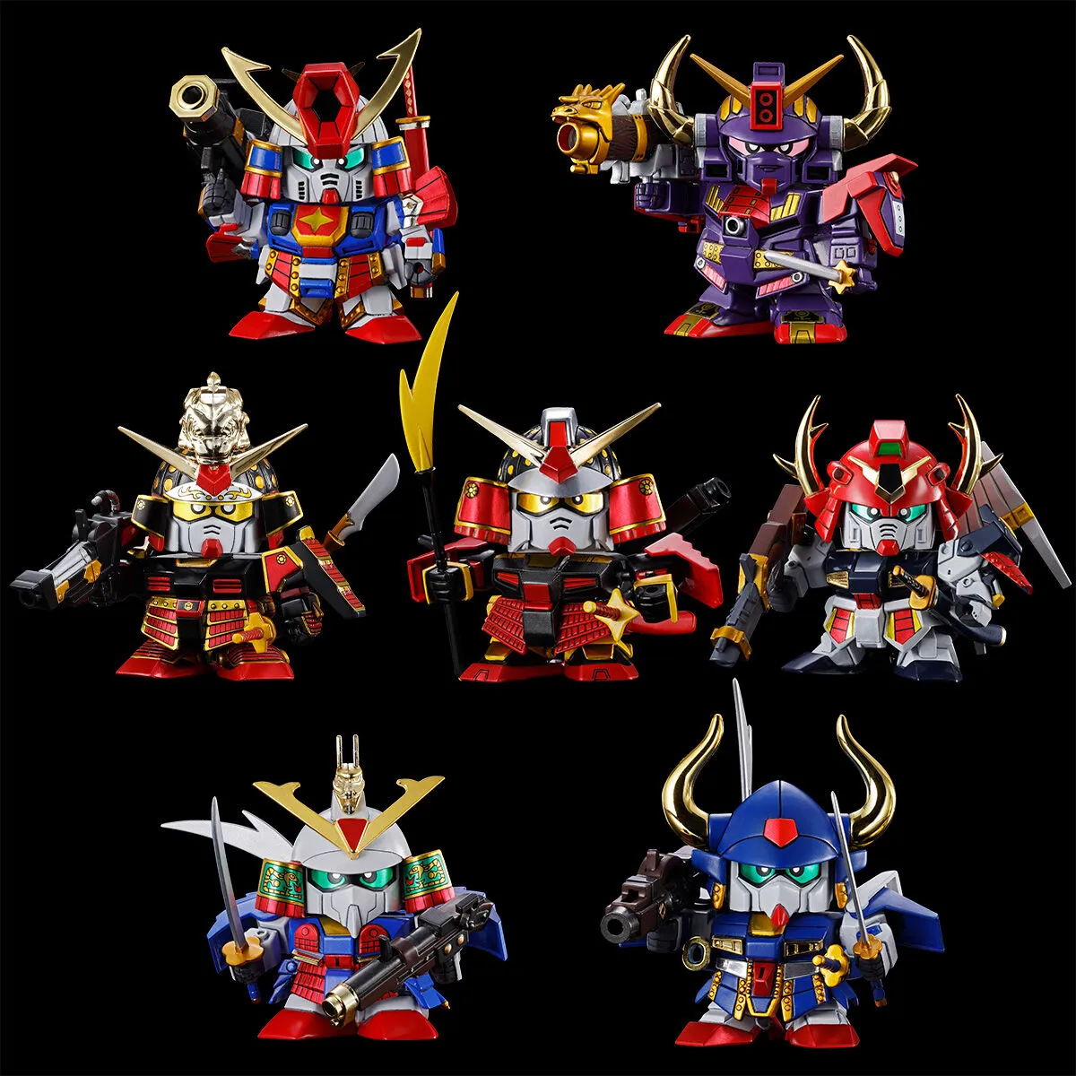 SD Gundam BB Senshi Musha Seven Warriors Set gunpla 1