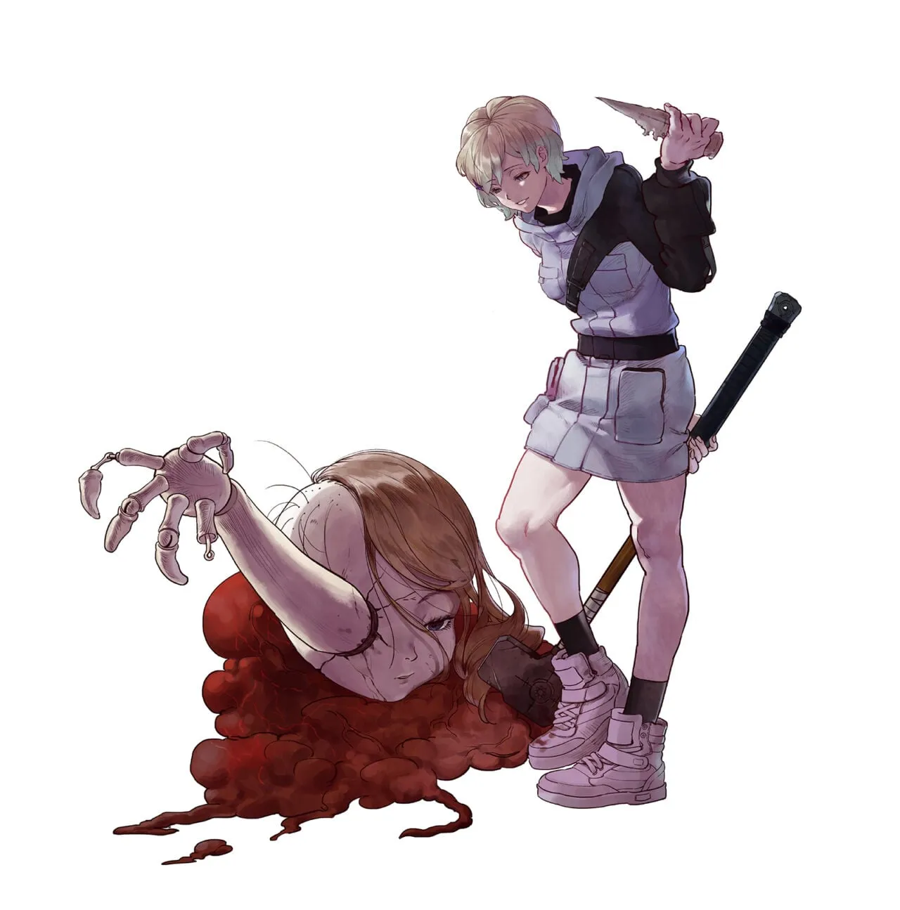 Shikhondo Blue Pieta character art 1