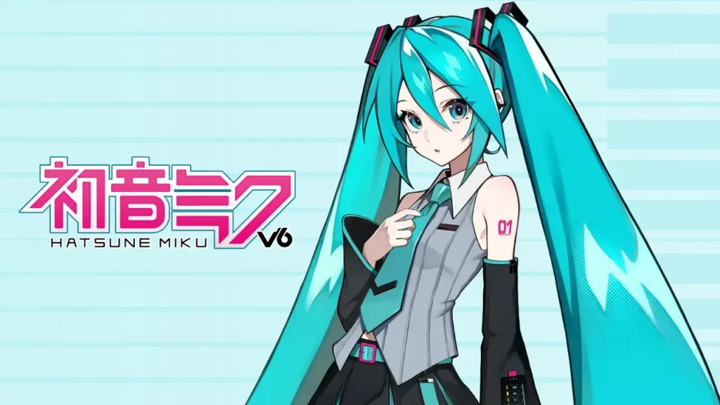 An illustration of Hatsune Miku NT accompanied by Japanese text stating a new release date of 18th March hatsune miku v6 new design 0