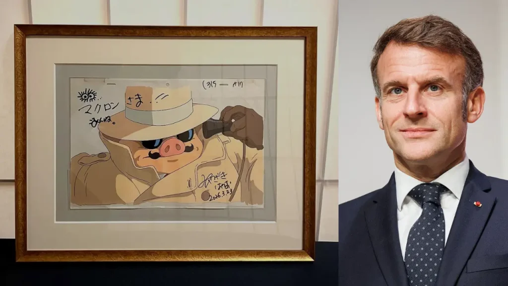 macron miyazaki Porco Rosso gift