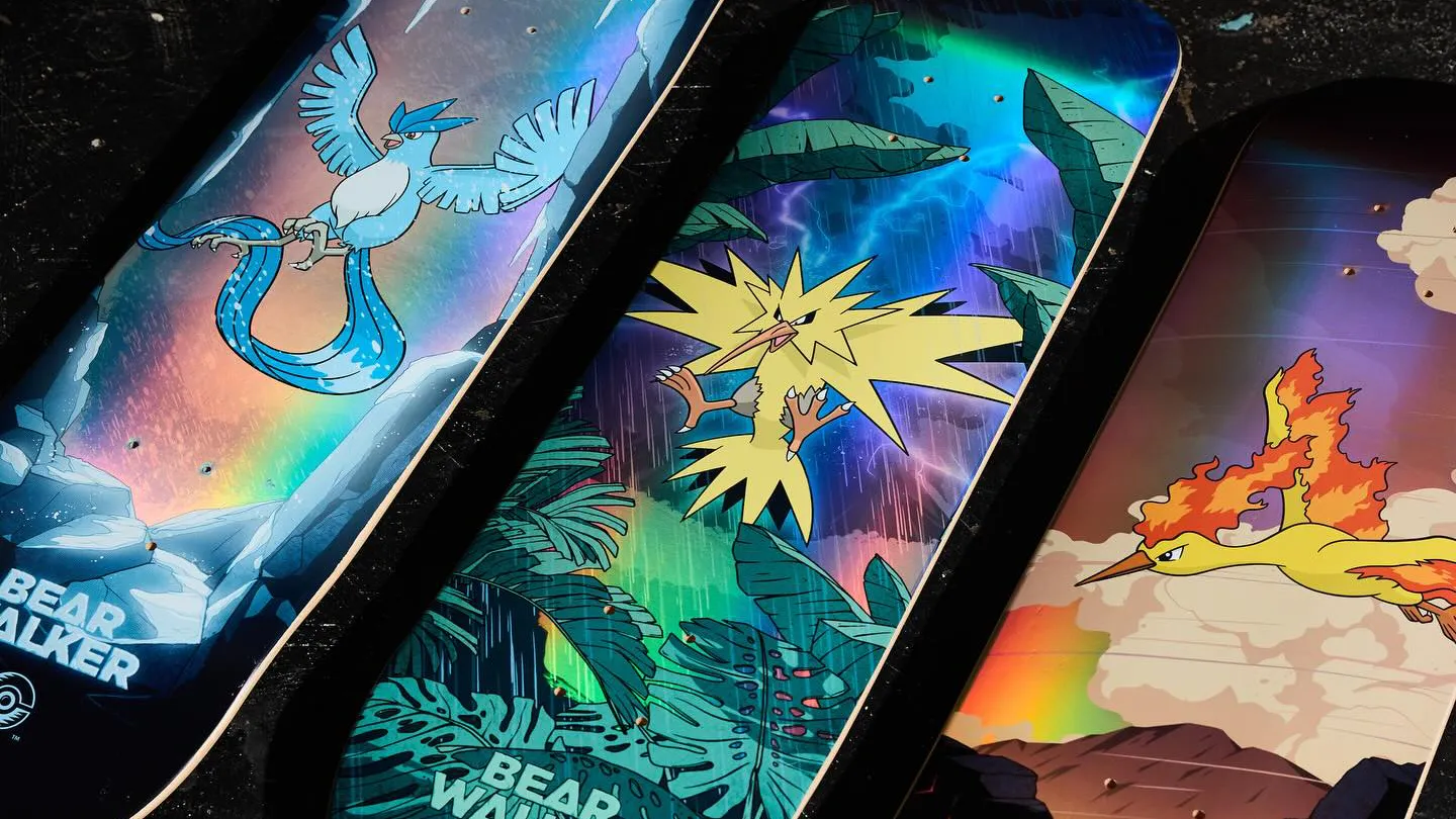pokemon bear walker legendary birds skate boards 0