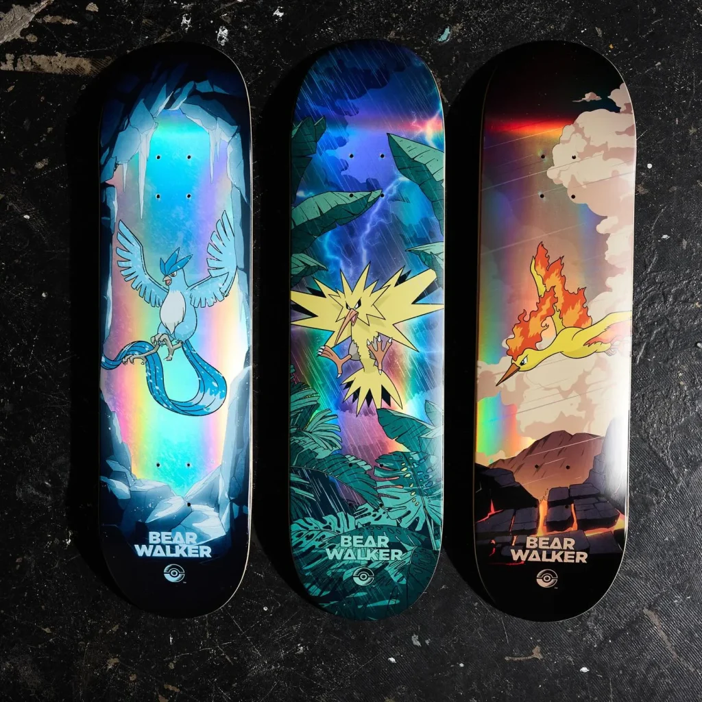 pokemon bear walker legendary birds skate boards 23