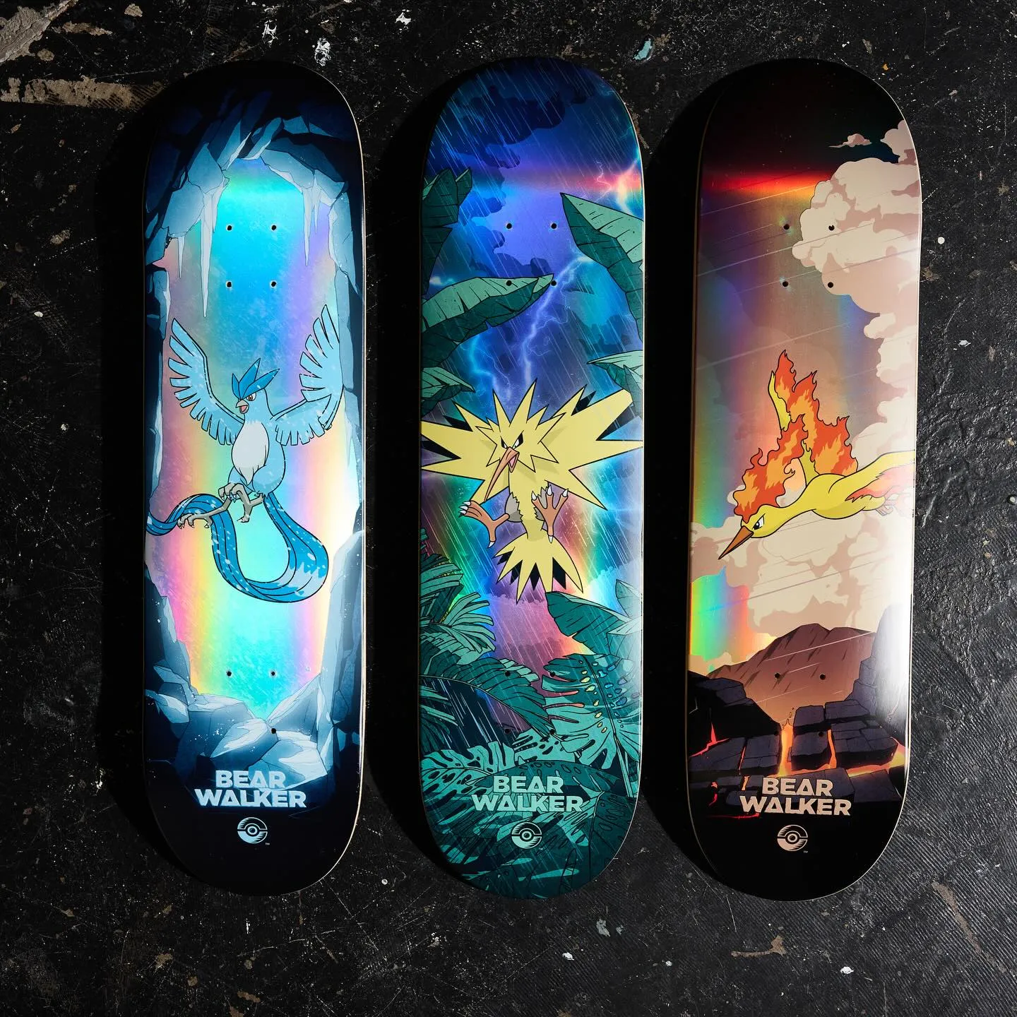 pokemon bear walker legendary birds skate boards 23