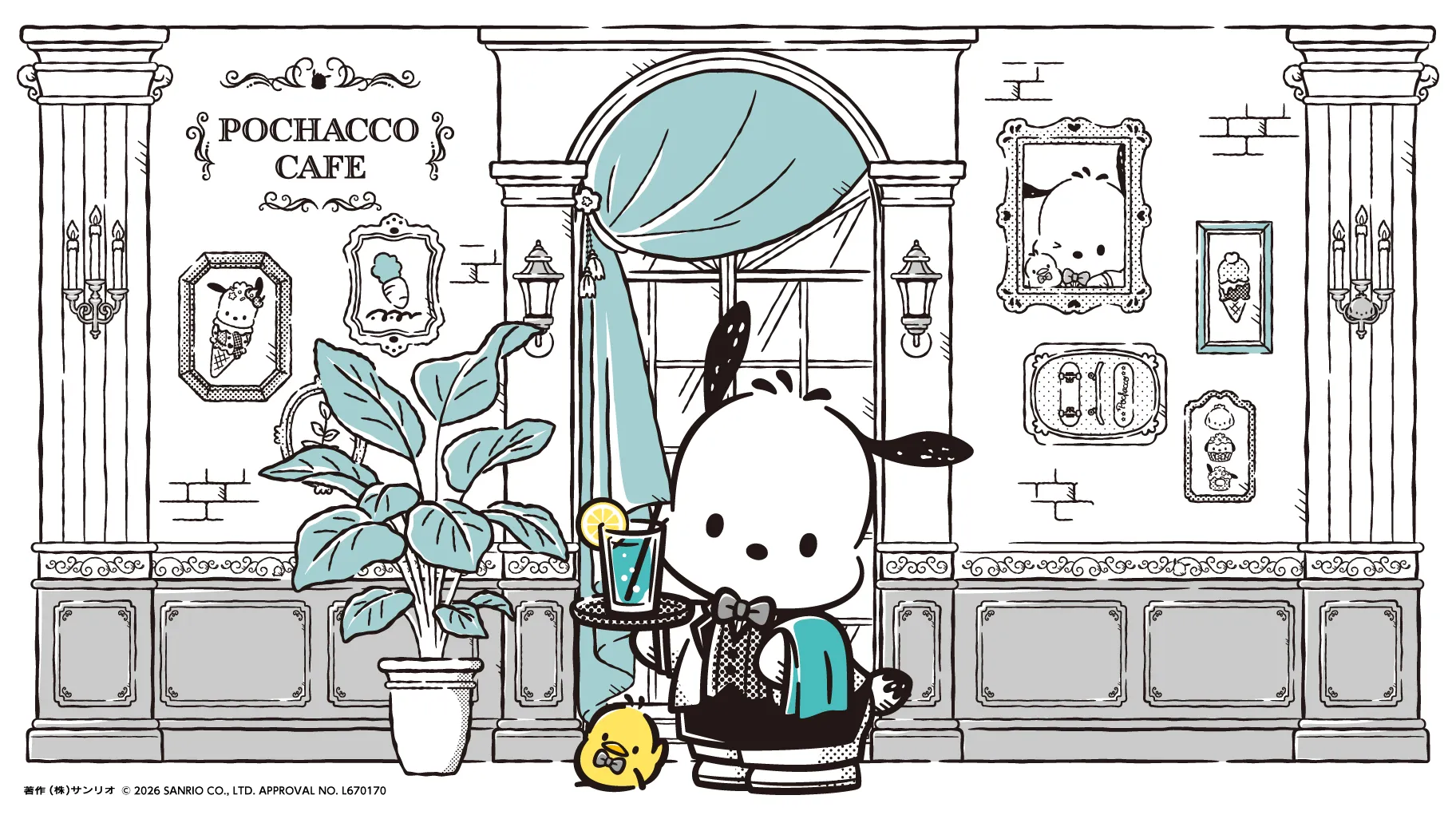 Sanrio's Pochacco Becomes a Waiter for Stylish New Monochrome Cafe