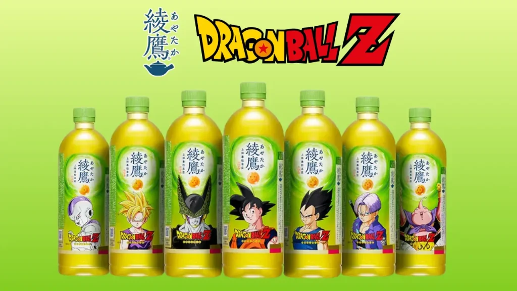 Ayataka and Dragon Ball Z green tea collab 0