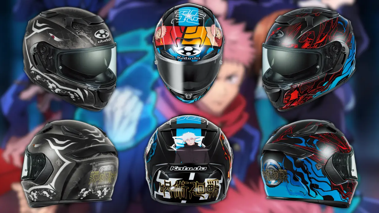 anime with a black motorcycle helmets characters Carbon Fiber Cartoon RHKC Open Face Helmet 10 Most Iconic Helmets In