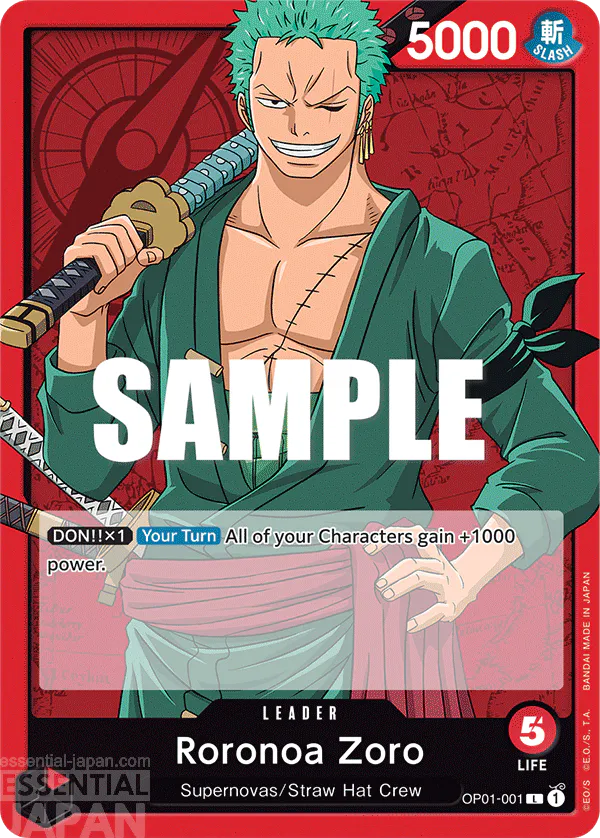 OP01 001 roranoa zoro one piece card game 01