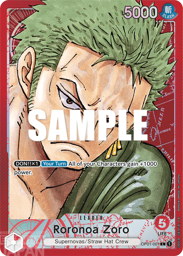 OP01 001 roranoa zoro one piece card game 02
