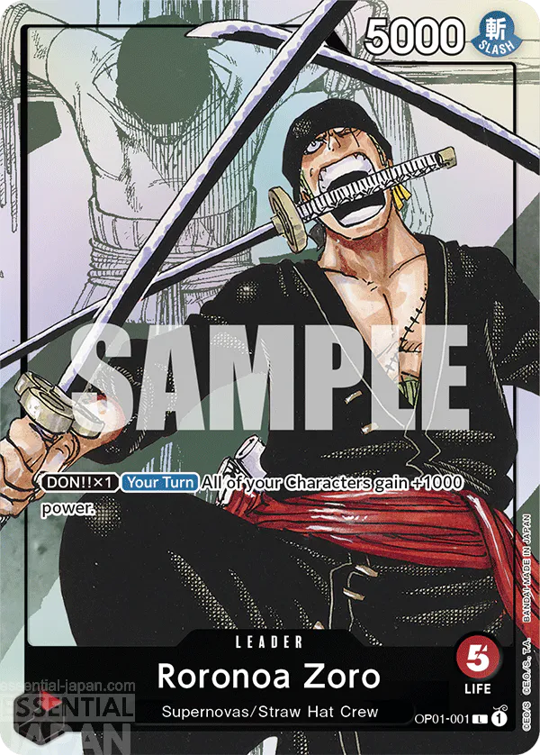 OP01 001 roranoa zoro one piece card game 03