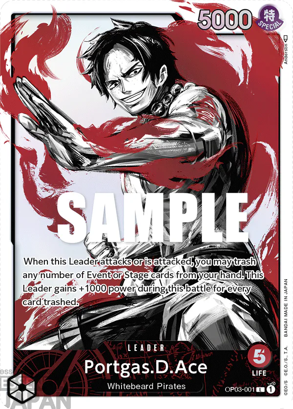 OP03 001 portgas d ace one piece card game 01