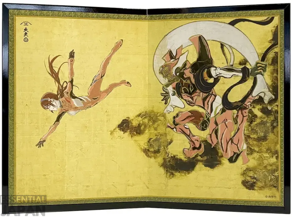 evangelion ukiyo e screens japanese gods 3
