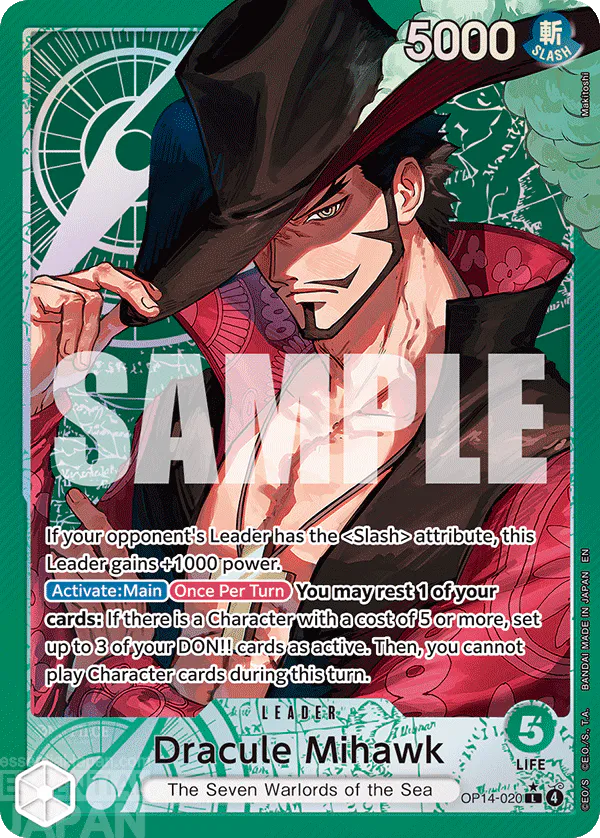 one piece card game OP14 020 Dracule Mihawk 1