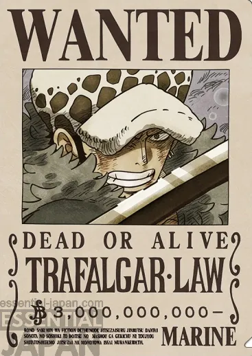 one piece trafalgar law wanted poster