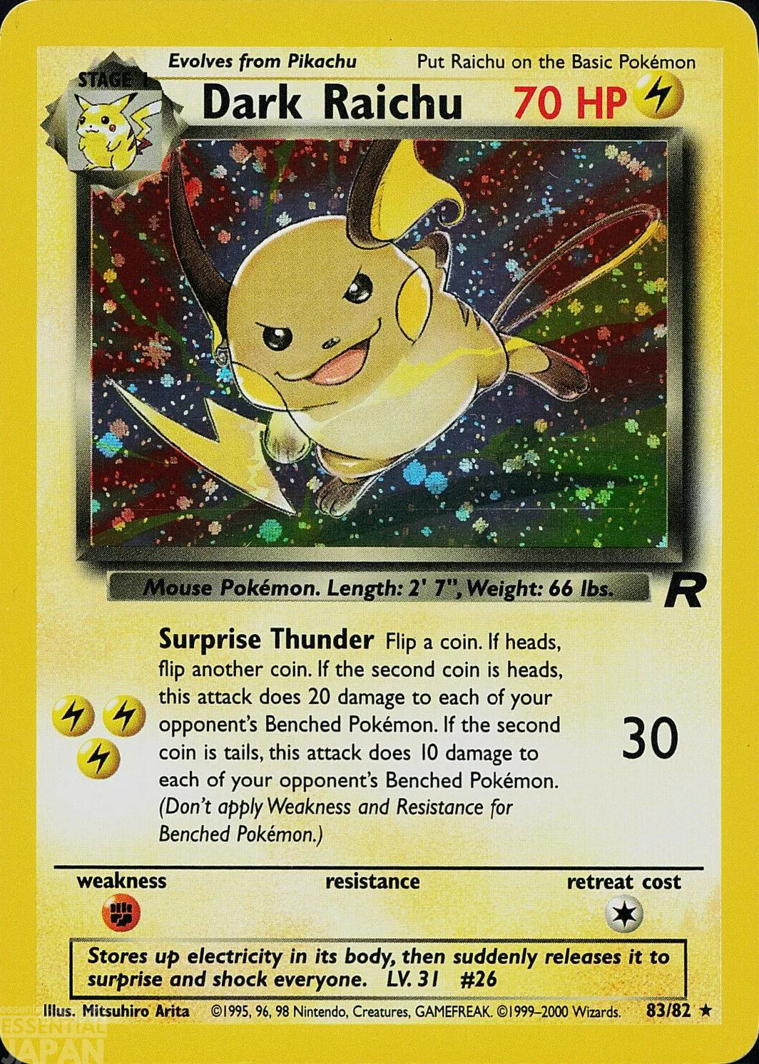 pokemon tcg Dark Raichu (Team Rocket 8382)