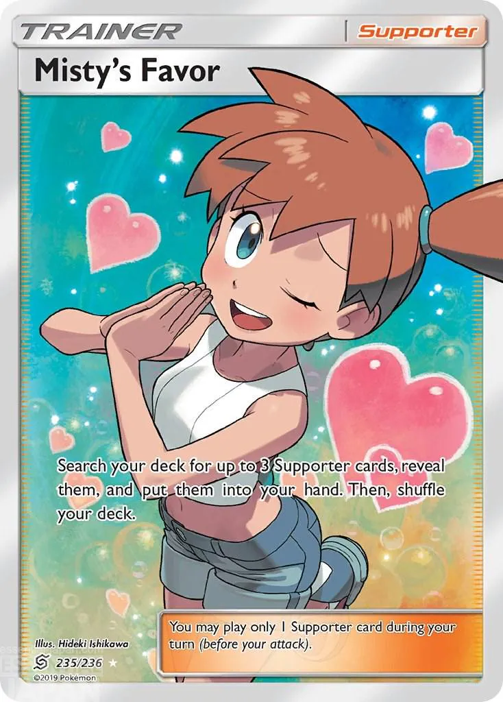 pokemon tcg Misty’s Favor Full Art Supporter (Unified Minds 235236)