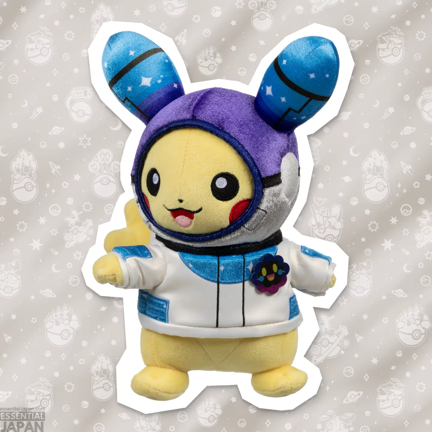 Peluche Pikachu PokémonXP 2026 en veste spatiale et casque étoilé