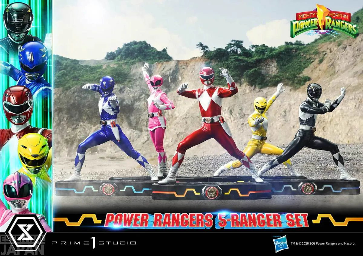 prime one mmpr power rangers statue set 3