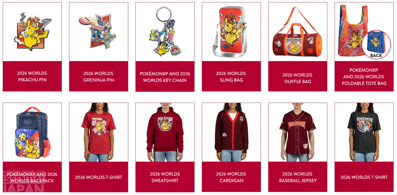 Pokémon Center Merch Lineup for World Championships 2026 and PokémonXP 10
