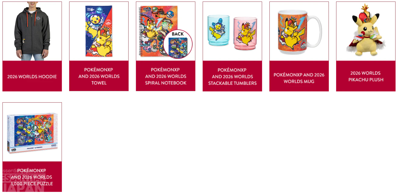 Pokémon Center Merch Lineup for World Championships 2026 and PokémonXP 11