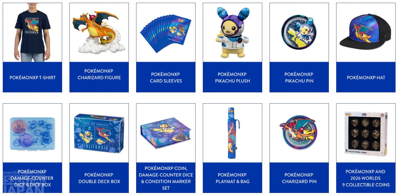Pokémon Center Merch Lineup for World Championships 2026 and PokémonXP 12