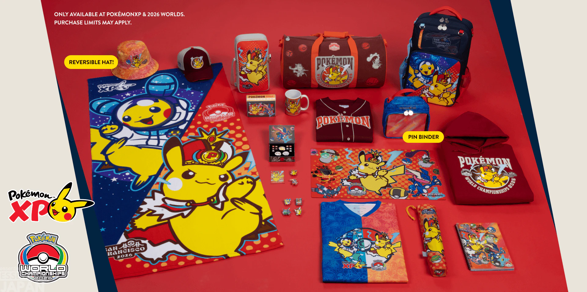 Pokémon Center Merch Lineup for World Championships 2026 and PokémonXP 3