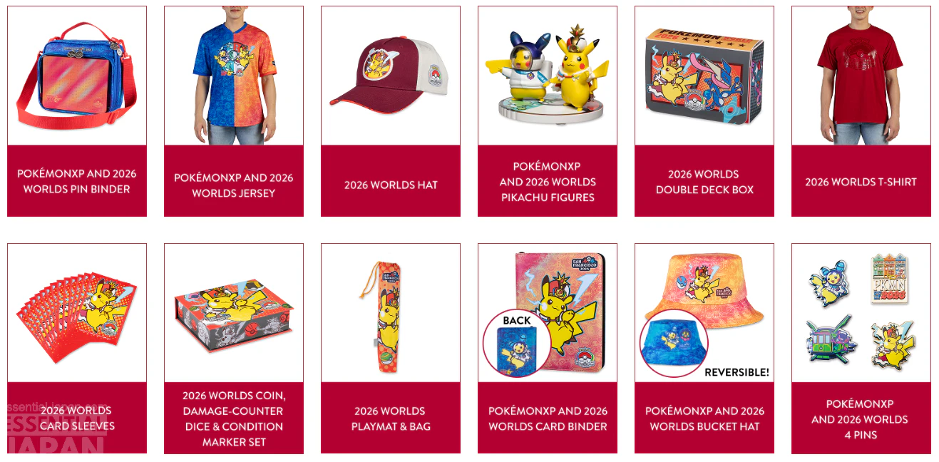 Pokémon Center Merch Lineup for World Championships 2026 and PokémonXP 9