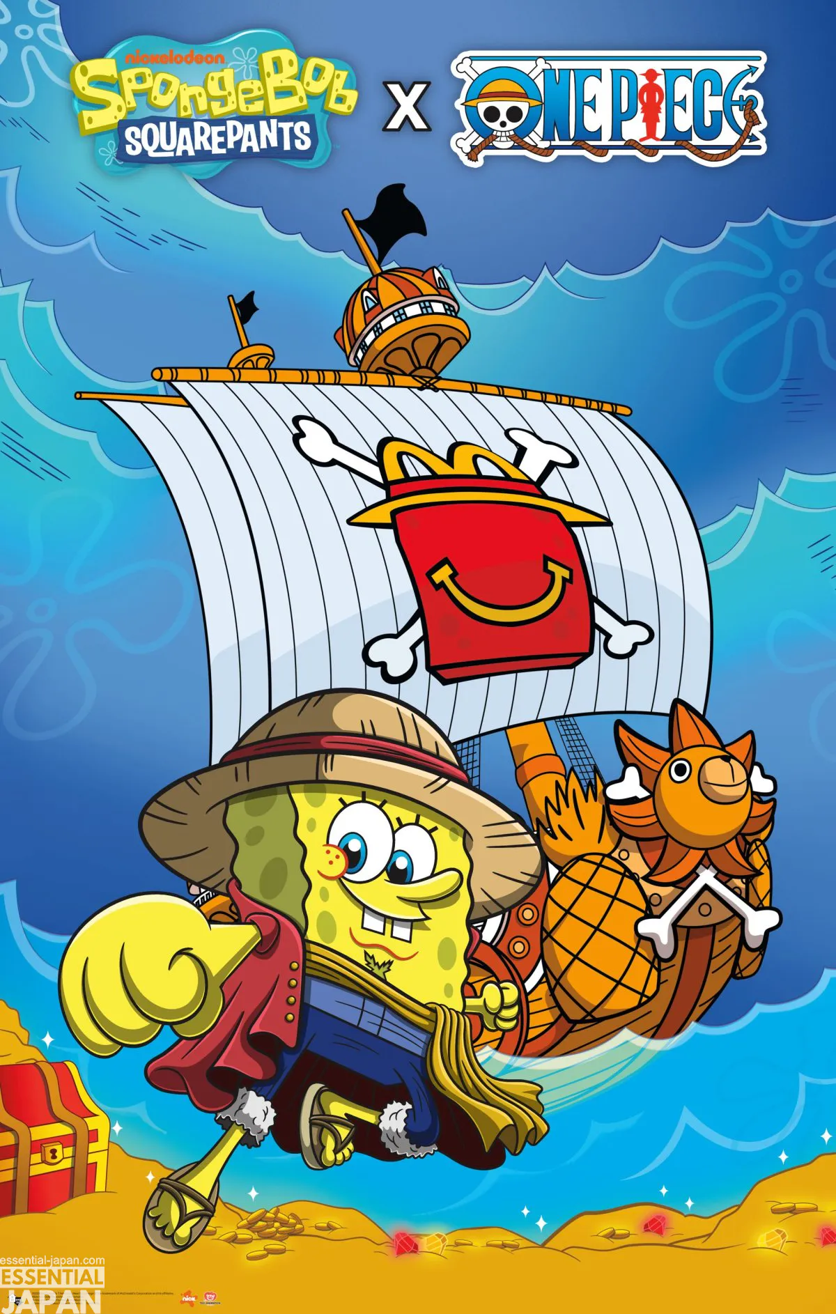 spongebob one piece mcdonalds collab key art