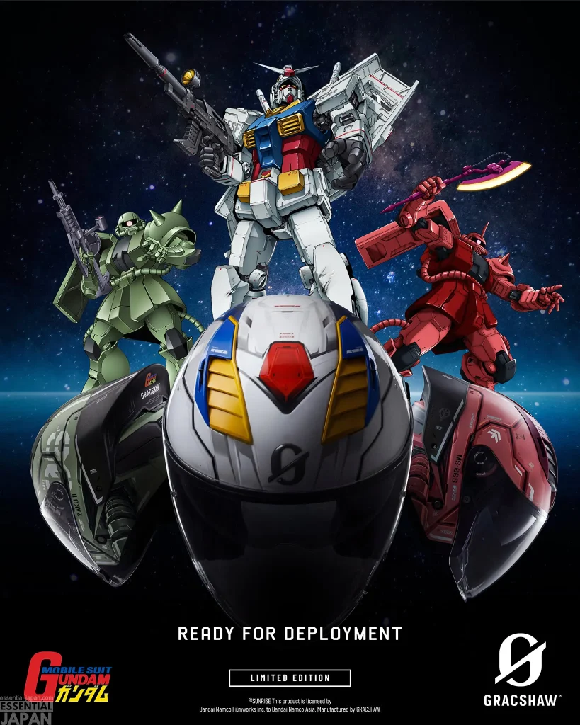 GRACSHAW x Mobile Suit Gundam motorcycle helmets 2