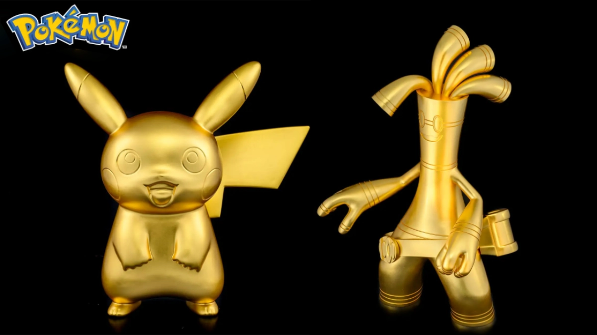POKEMON GOLD PIKACHU GHOLDENGO FIGURES 0