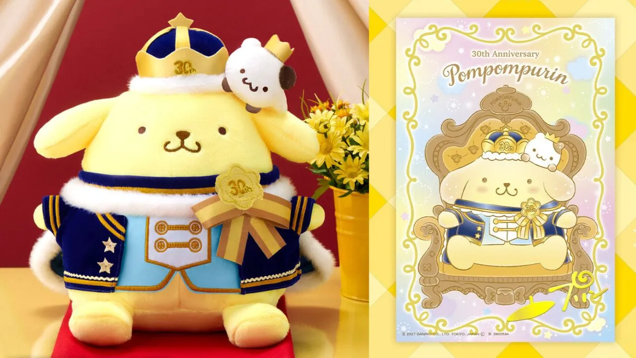 Sanrio Pompompurin 30th Anniversary Interactive Plush Main