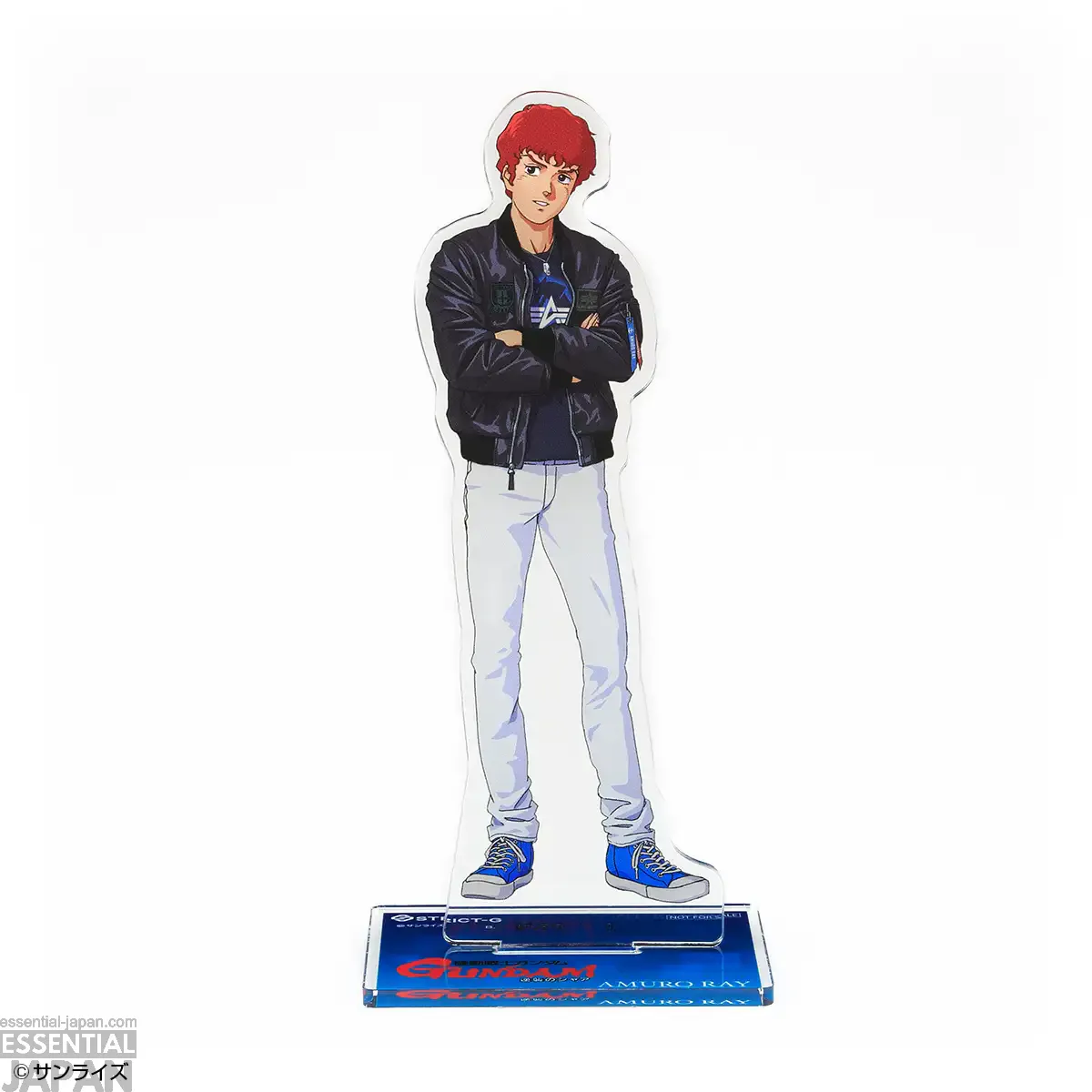 STRICT G ALPHA Mobile Suit Gundam Char's Counterattack LEATHER MA 1 HERITAGE FIT FLIGHT JACKET Amuro Ray Model 3