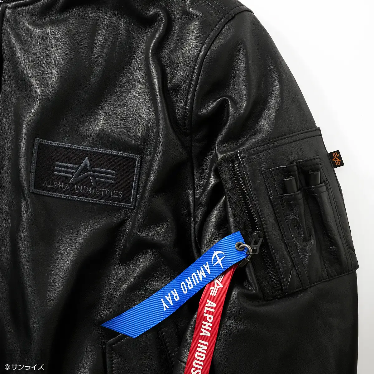 STRICT G ALPHA Mobile Suit Gundam Char's Counterattack LEATHER MA 1 HERITAGE FIT FLIGHT JACKET Amuro Ray Model 6